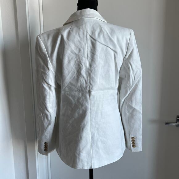 J Crew Alexandra Blazer In Stretch Linen Blend Womens Size 8 White - Picture 3 of 16